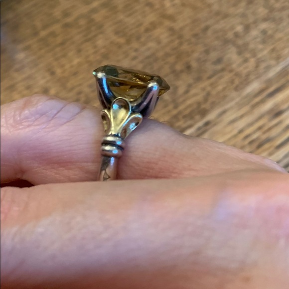 Vintage Jay King 925 and 18k marked designer ring w citrine solitaire sz 6 - Picture 5 of 10